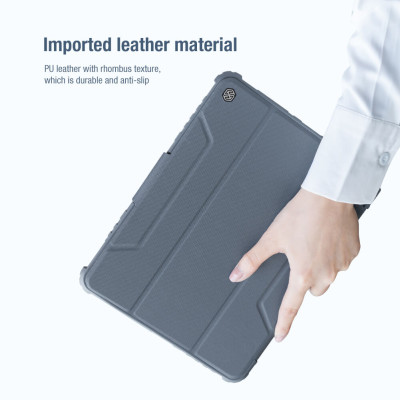 [iPad Air 6 M2] Bao da cho iPad Air 6 M2 11 inch 2024, iPad Air 6 M2 13 inch 2024 hiệu Nillkin Bumper Leather cover case Pro bảo vệ Camera, chống sốc, có khe để bút cao cấp - Hàng chính hãng