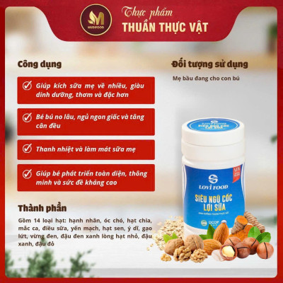 Siêu Ngũ Cốc Lợi Sữa 6IN1 Grainlife Lovifood 500g - Ngũ Cốc Giàu Dinh Dưỡng Kích Sữa Về Nhiều, Hỗ Trợ Nuôi Con Bằng Sữa Mẹ, Thanh Nhiệt, Làm Mát Sữa - Giúp Bé No Lâu, Ngủ Ngon Giấc, Tăng Cân Đều, Phát Triển Toàn Diện, Tăng Sức Đề Kháng