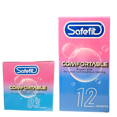 Bao cao su Safefit Comfortable nhiều gel bôi trơn, siêu mỏng hộp 12, 3 chiếc