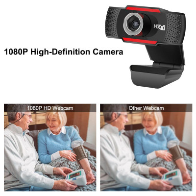 HXSJ Web Camera Computer Laptop Camera 1080P HD for Conference Video Call Live Streaming Noise-canceling Manual Zoom