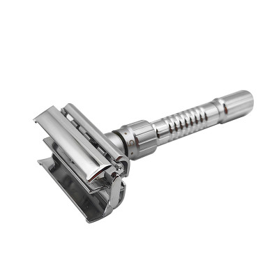 Bàn cạo râu 9 cấp điều chỉnh độ sắc - chất liệu lõi đồng mạ chrome dao cạo cổ điển