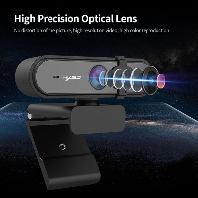 Webcam 1080P USB Tự động lấy nét  với nắp che riêng tư Tích hợp Micrô giảm tiếng ồn cho Máy tính để bàn, Máy tính xách tay