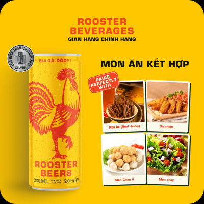 Thùng Rooster Beers Blonde (Bia Gà) 24 Lon (330ml/Lon)