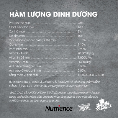 Thức Ăn Cho Chó Con Khỏe Mạnh Nutrience Infusion Bao 2,27kg - Thịt Gà, Rau Củ Và Trái Cây Tự Nhiên