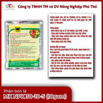 Phân Bón Lá Đầu Trâu MK 30-10-5 gói 10g