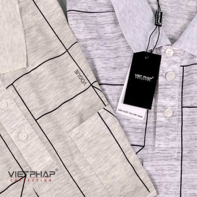 (SALE UP TO 50%) Áo Polo Nam VIỆT PHÁP Form Luxury Thun Milan In lịch lãm, sang trọng 26265