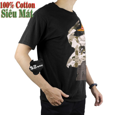 Áo Phông Nam Cotton 100% In Hình 3D Cao Cấp Có Big Size - Áo Thun Nam Ngắn Tay Chất Mát Mùa Hè SZone PM64