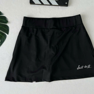 Bộ Đồ Thể Thao Nữ Gồm Áo Thun Cổ Trụ Và Quần Váy 2 Lớp Thời Trang Cao Cấp