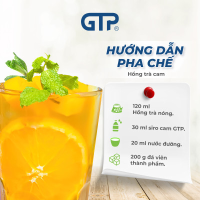 Siro cam GTP - Chuyên dùng pha chế: Trà sữa, Trà trái cây, Cocktail, Mocktail…