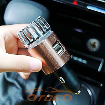 Máy Lọc Không Khí Cho Xe Ô Tô Tạo Ion Âm Tích Hợp Hai Cổng Sạc USB – Lọc Bụi, Khử Mùi Hôi Hiệu Quả, ĐÈN TRANG TRÍ