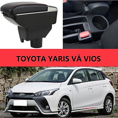 Hộp Tỳ Tay Vios 2020- 2021 Bọc Da Cao Cấp Đen Và Kem
