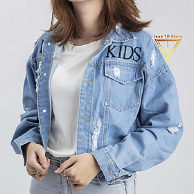 Áo khoác bò jean nữ Cool Kid cao cấp cá tính năng động