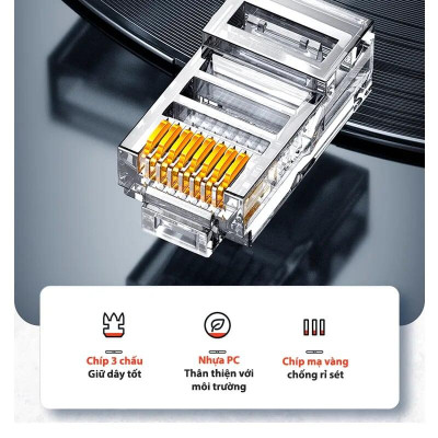 Ugreen UG50961NW120TK Cat6 10 cái 1 túi hạt đầu bấm mạng rj45 - HÀNG CHÍNH HÃNG
