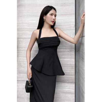 Set Đầm dự tiệc (Áo + chân váy) MINA thiết kế hở lưng dáng bút chì chất liệu Cotton - MN256
