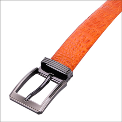 HJ4228-29-30-31 - Dây nịt nam da cá sấu Huy Hoàng gai bụng đầu kim bản lớn màu Đen, nâu đỏ, vàng bò, nâu đất