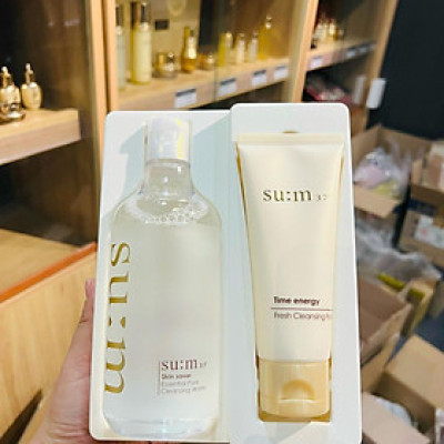 Bộ Nước Tẩy Trang Đa Năng Su:m37 Skin Saver Essential Pure Cleansing Water 400ml Tặng Sữa Rửa Mặt 100ml