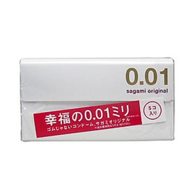 Bao Cao Su Siêu Mỏng Của Nhật Bản Sagami Original 0.01mm Chính Hãng (Hộp 5 Chiếc) - Không Mùi - Che Tên Sản Phẩm