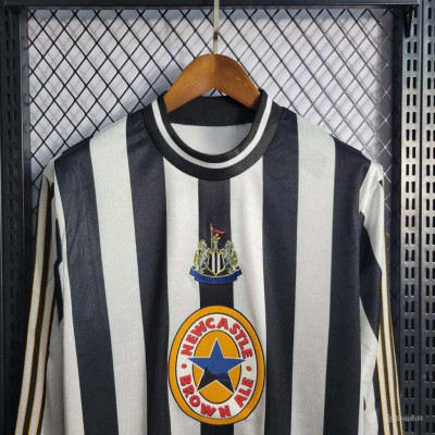 Áo Bóng Đá Retro NewCastle 1997 Dài Tay - Sân Nhà bản cao cấp vải Cotton Polyester