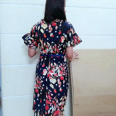 Váy nữ dự tiệc hoa tím sang trọng New4all kiểu Hàn Quốc hè 2019Váy nữ dự tiệc hoa tím sang trọng New4all kiểu Hàn Quốc hè 2019