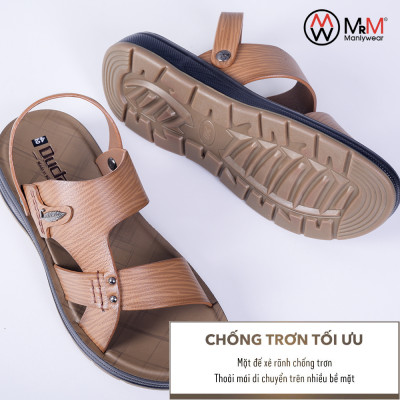 Dép Sandal Nam Da Bò - DC02 Đế Cao Đúc Nguyên Khối, Đường Khâu Chắc Chắn, Đế Massage Mềm Mại Êm Chân