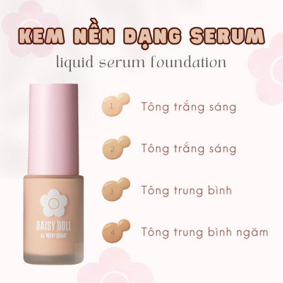 Kem Nền Kết Cấu Dạng Serum Màu 03 Lì Mịn Như Nhung Daisy Doll Nhật Bản BB Serum SPF 30 Mỏng Nhẹ 28ml