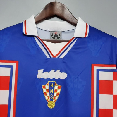 Áo Bóng Đá Retro Tuyển Croatia 1998 - Sân Khách bản cao cấp vải Cotton Polyester