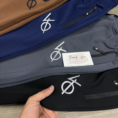 Quần tập gym nam dài DO GYM SHOP logo thêu, thun poly 4 chiều thoáng mát