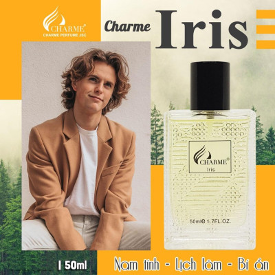 Nước hoa nam quyến rũ, Charme Iris, thơm lâu, sành điệu cá tính, lưu hương cả ngày, 50ml