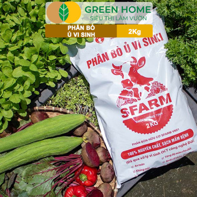 Phân Bò Ủ Vi Sinh GreenHome, Sfarm, Bao 5kg, Bổ Sung Dinh Dưỡng Đa, Trung, Vi Lượng Và Acid Humic