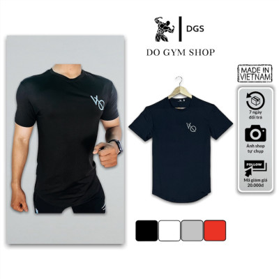 Áo thun tập gym nam DO GYM SHOP form ôm body, logo thêu, thun lạnh co giãn 4 chiều siêu thoáng mát