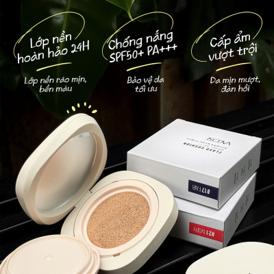 PHẤN NƯỚC KIỀM DẦU MỎNG NHẸ  THOÁNG DA VACOSI - VK15 - VACOSI FLASO CUSHION SPF 50+/PA+++