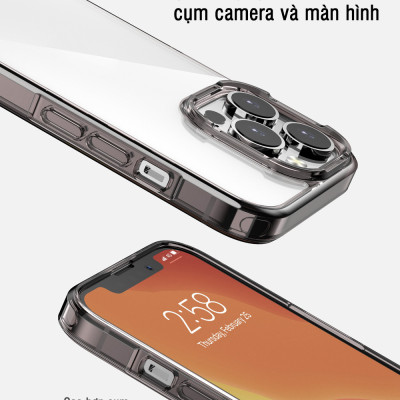 Ốp lưng trong cứng viền dẻo cho iPhone 16 / 16 Plus / 16 Pro / 16 Pro Max chống sốc chống ố , bảo vệ camera - Hàng chính hãng