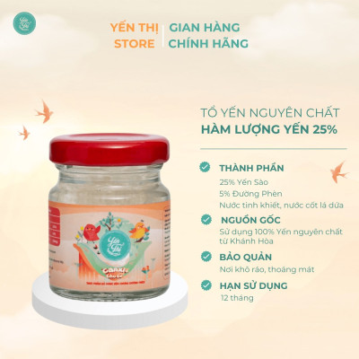 (Tặng muỗng gỗ đơn 450k)Yến Thị- Gói yến dành cho bé-Yến kird bổ sung canxi, HMO-hũ 42ml- Yến sào Nha Trang