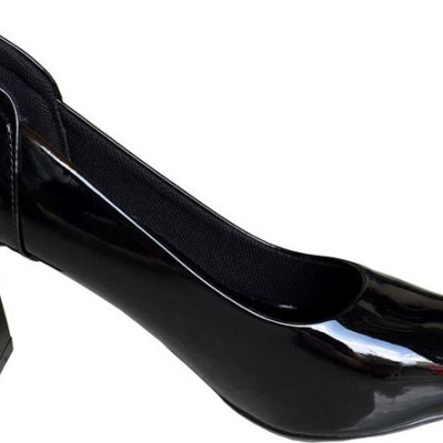 Giày cao gót 7cm Trường Hải gót to da bóng màu nâu thời trang cao cấp CG0412 [ HÌNH ẢNH THẬT ]