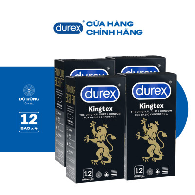 Bộ Bao Cao Su Durex Kingtex Hộp 12 Bao - 4 hộp 48 bao