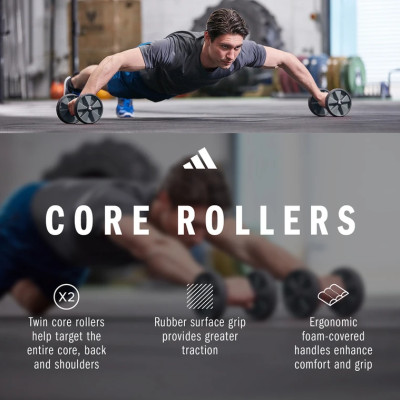 Bánh Xe Đẩy, Con Lăn Tập Bụng Chính Hãng ADIDAS ADAC-11604 Core Rollers (1 Cặp) - Tập Fitness, Gym