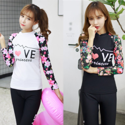 Đồ Bơi Hai Mảnh Nữ Tay Dài Quần Dài Họa Tiết Lovely Và Hoa Xinh AT228 MayHomes Long Sleeves And Long Pants Women Swimwear With UPF 50 Sun Protection