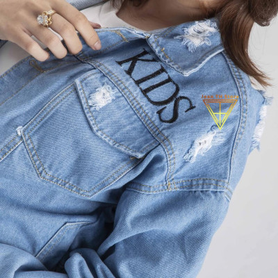 Áo khoác bò jean nữ Cool Kid cao cấp cá tính năng động