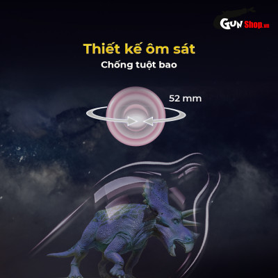 Bao cao su Shell Dino Trice - Hộp 2 cái - 1 bao gai, 2 vòng bi + 1 bao Shell Performax