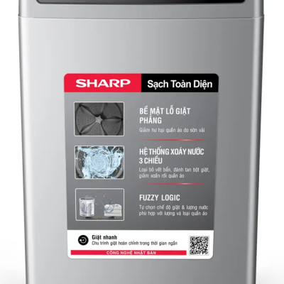 Máy giặt Sharp 8.5kg ES-Y85HV-S - Hàng chính hãng (chỉ giao HCM)