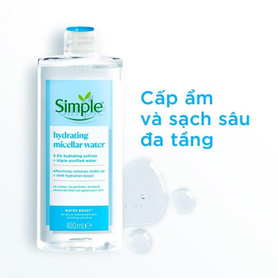 Nước Tẩy Trang Simple Hydrating Micellar Water 400ml