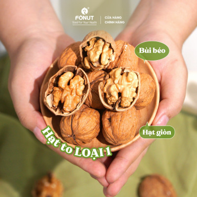 Quả óc chó vàng còn vỏ Fonut 500g-300g - Hạt dinh dưỡng cho bà bầu, ăn kiêng