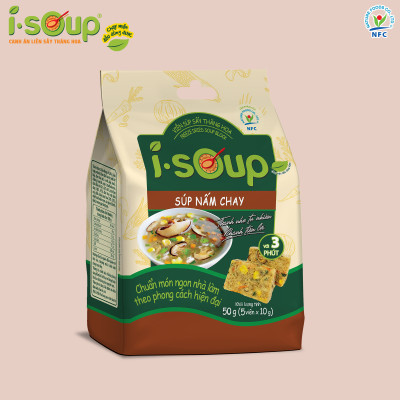 Combo 3 Túi Canh ISOUP (Kim Chi + Mây+ Súp Nấm) - Canh Ăn Liền Sấy Thăng Hoa
