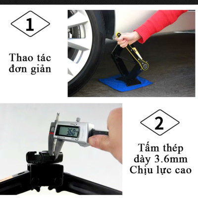 Kích Nâng Gầm Ô Tô, Xe Máy 2 Tấn Loại Dày – Kèm Cờ Lê, Nhỏ Gọn Và Tiện Lợi