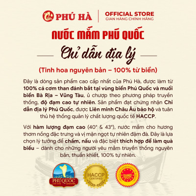 Nước mắm Phú Quốc Chỉ Dẫn Địa Lý Phú Hà 40 độ đạm - Hộp 6 chai 510ml