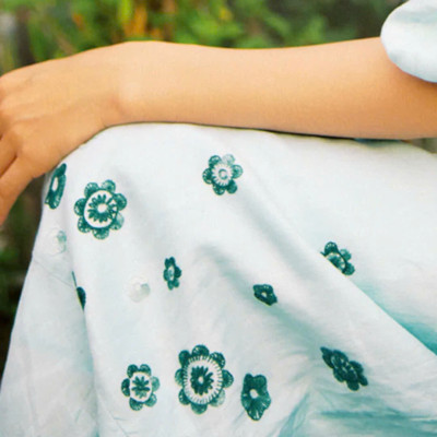 Đầm Midi Linen Thêu Tay Hạ Vy Dre210 thời trang thiết kế Hity