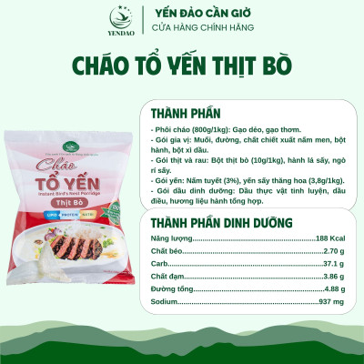 Yến Đảo - Thùng 30 Gói Cháo Yến Thịt Bò Thơm Ngon Tiện Dụng Giàu Dinh Dưỡng Cho Mọi Nhà