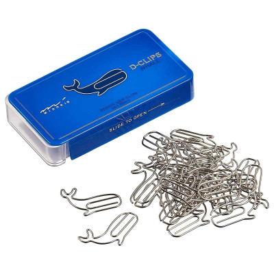 Hộp 30 Kẹp Giấy D-Clip Midori 43181 - Hình Cá Voi