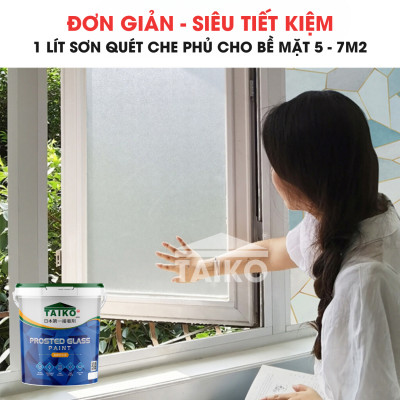 5 Kg Keo Sơn Mờ Kính Chống Nhìn Trộm TAIKOMI, Keo Sơn Bóng Mờ Kính Văn Phòng, Mờ Kính Cửa Sổ, Nhà Tắm, Phòng Ngủ