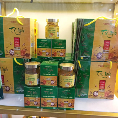 Combo 6 lọ Yến chưng Đông trùng hạ thảo VacoFarm (6 hũ/lốc) , Mua 1 lốc tặng 1 túi khô ĐTHT 10gr, Tăng cường và phục hồi sức khỏe